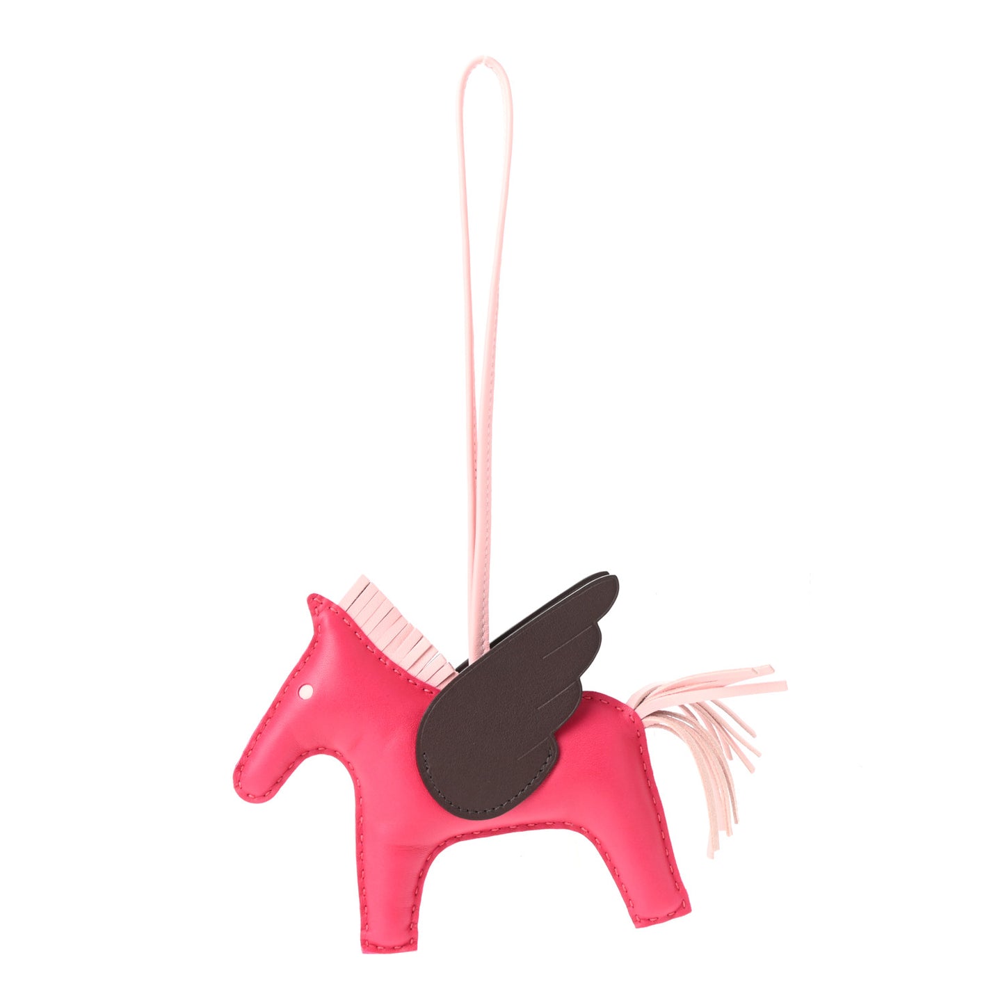 Milo Lambskin Grigri Rodeo Pegase Horse Bag Charm MM Framboise Rose Sakura Rouge Sellier