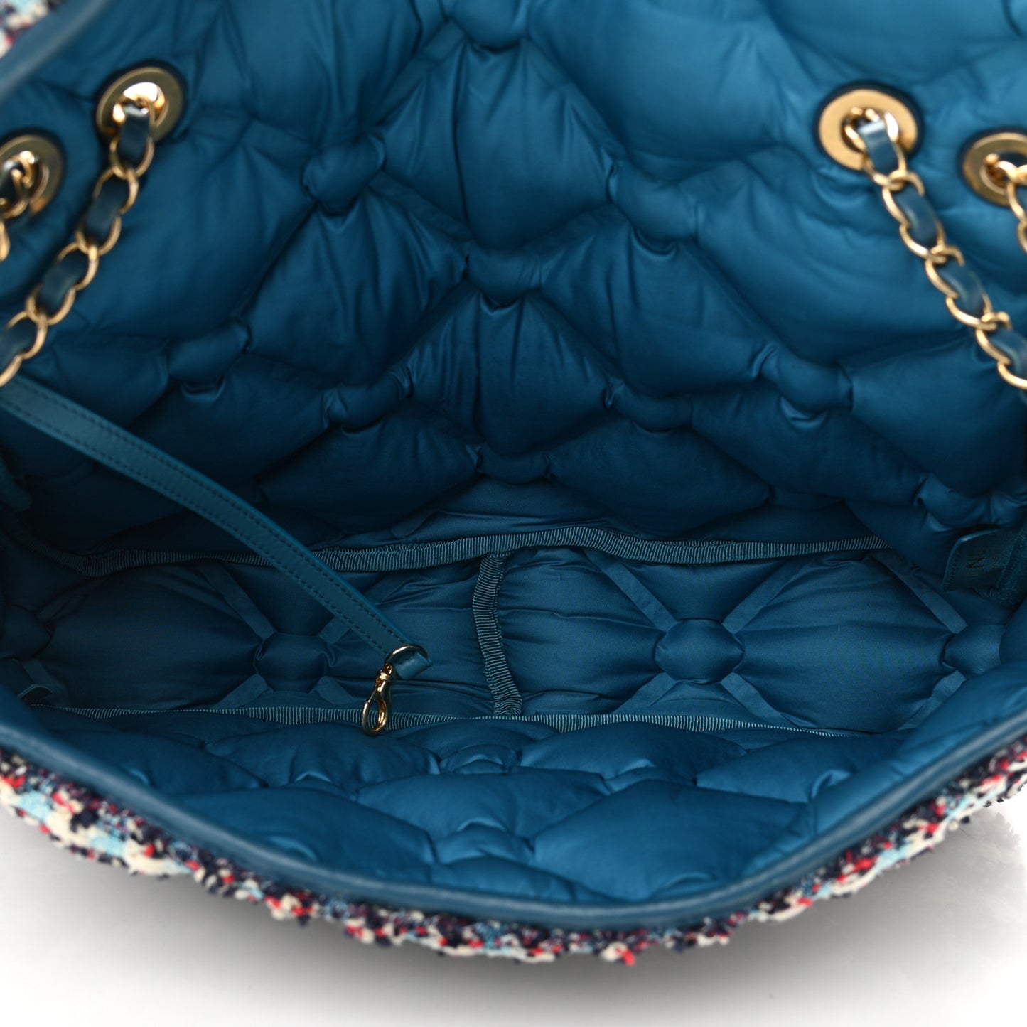 Lambskin Tweed Maxi Flap Blue Multicolor