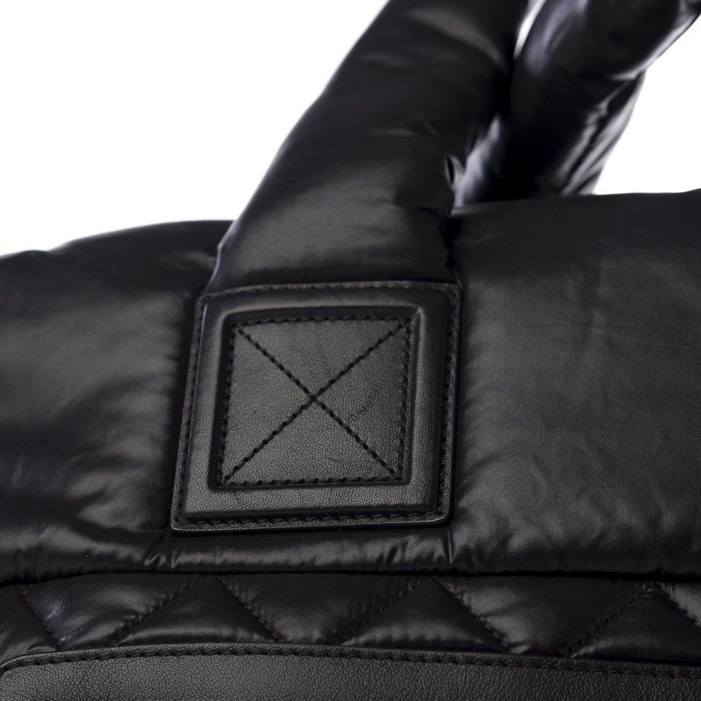 Nylon Quilted Large Coco Cocoon Tote Black