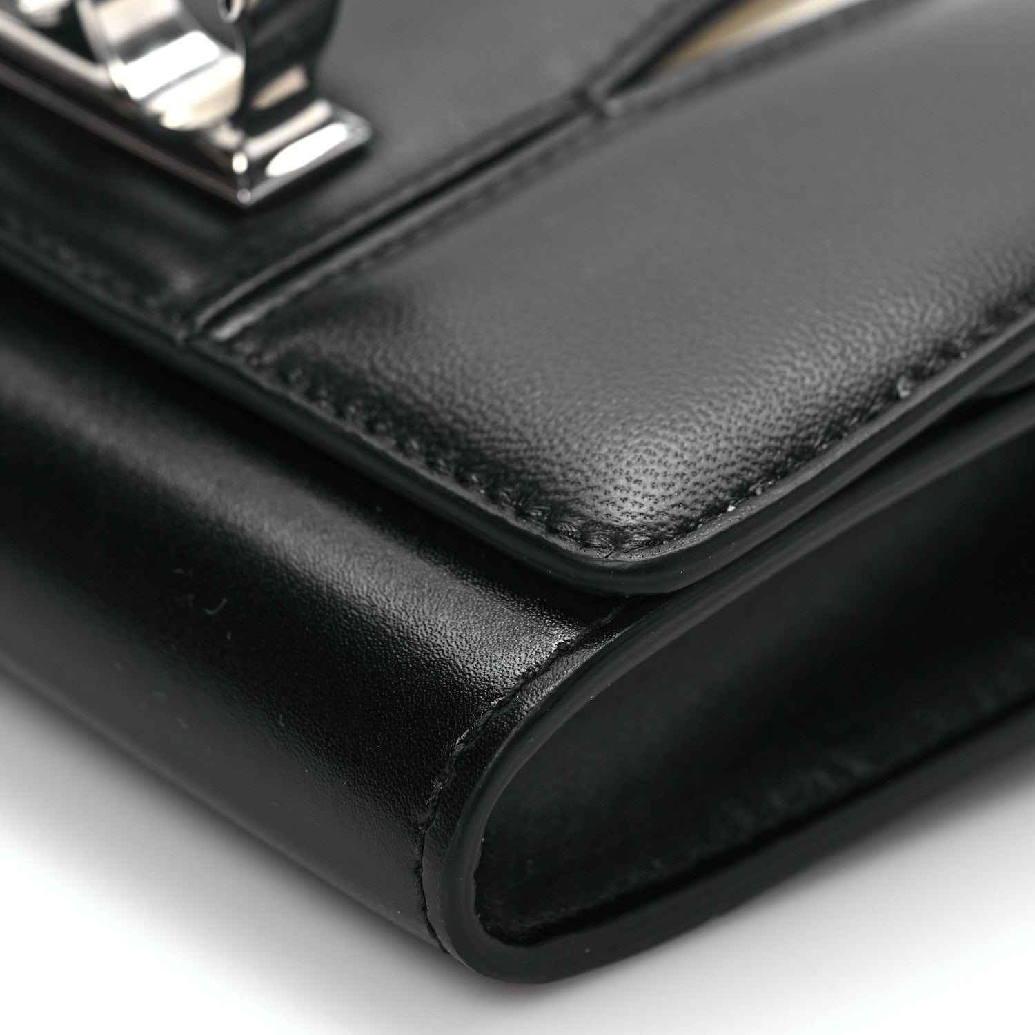 Alexander McQueen Calfskin Small Slash Clutch Bag Black White 7 of 7