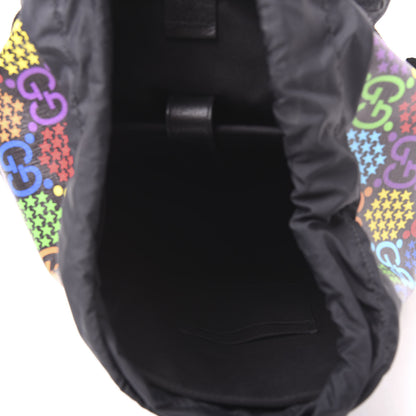 Gucci GG Supreme Monogram Psychedelic Medium Double Buckle Backpack Black Multicolor 4 of 8