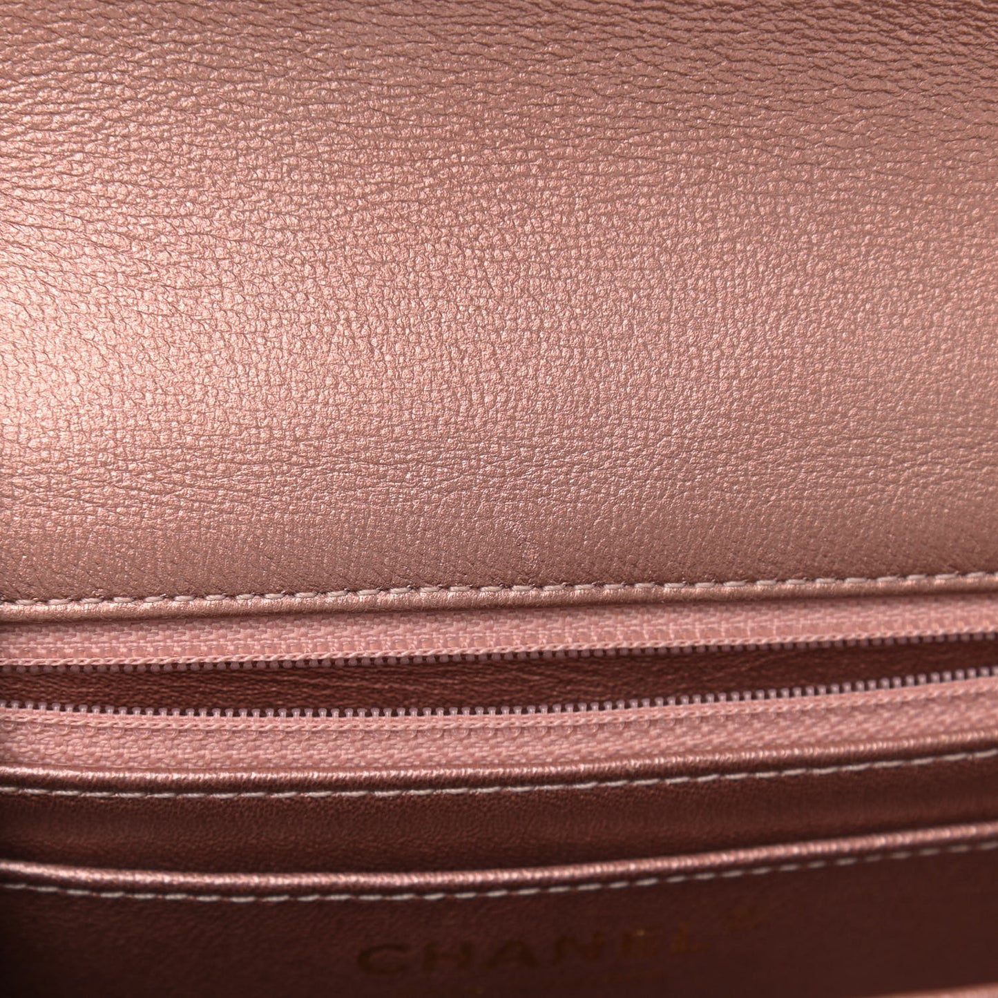 Metallic Grained Calfskin Quilted 2.55 Reissue Mini Flap Copper Pink