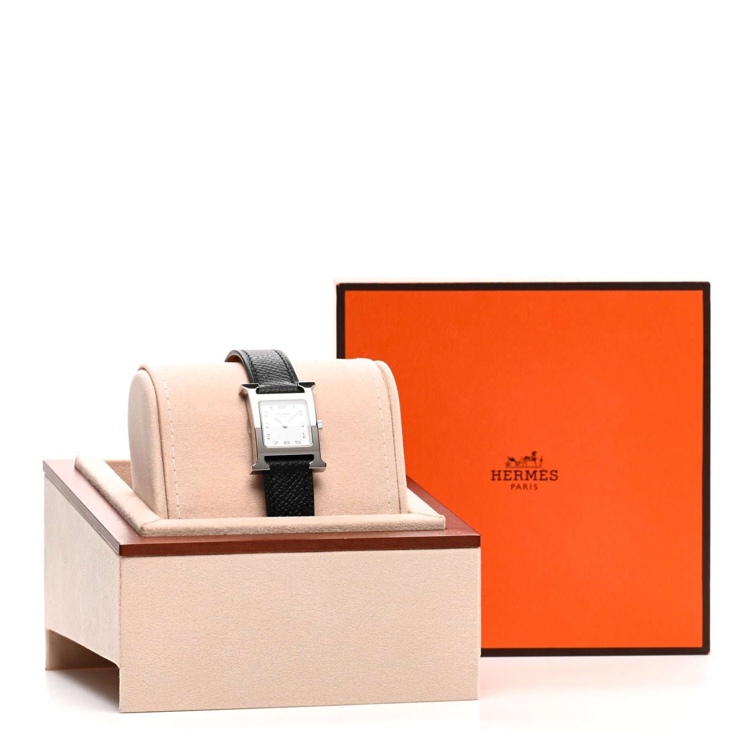 Hermes Stainless Steel Epsom 21mm Heure H Hour Quartz Watch Noir 5 of 5