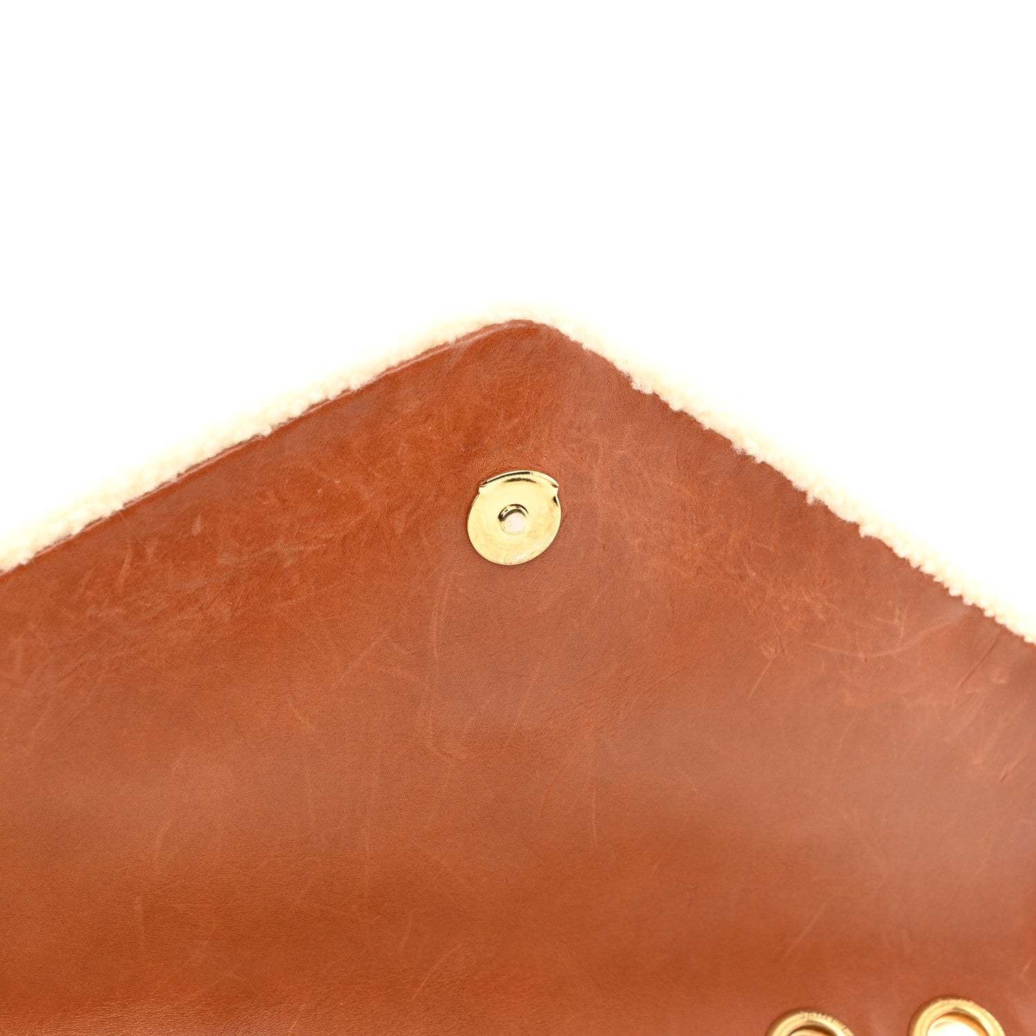 Saint Laurent Shearling Medium Loulou Shoulder Bag Natural 12 of 13