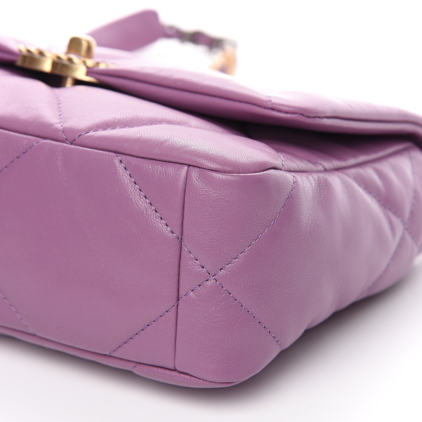 Goatskin Quilted Medium 19 Flap Violet Purple