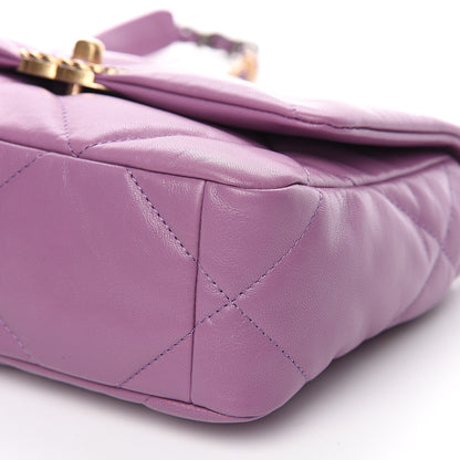 Chanel Goatskin Quilted Medium 19 Flap Violet Purple 9 of 10