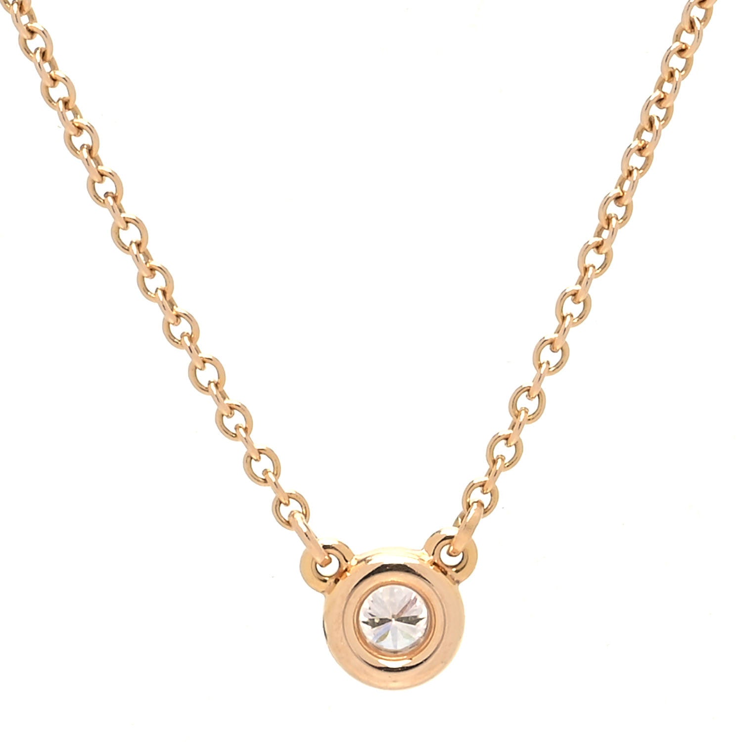 Tiffany 18K Rose Gold Diamond .07ct Elsa Peretti Diamonds by the Yard Pendant Necklace 4 of 7