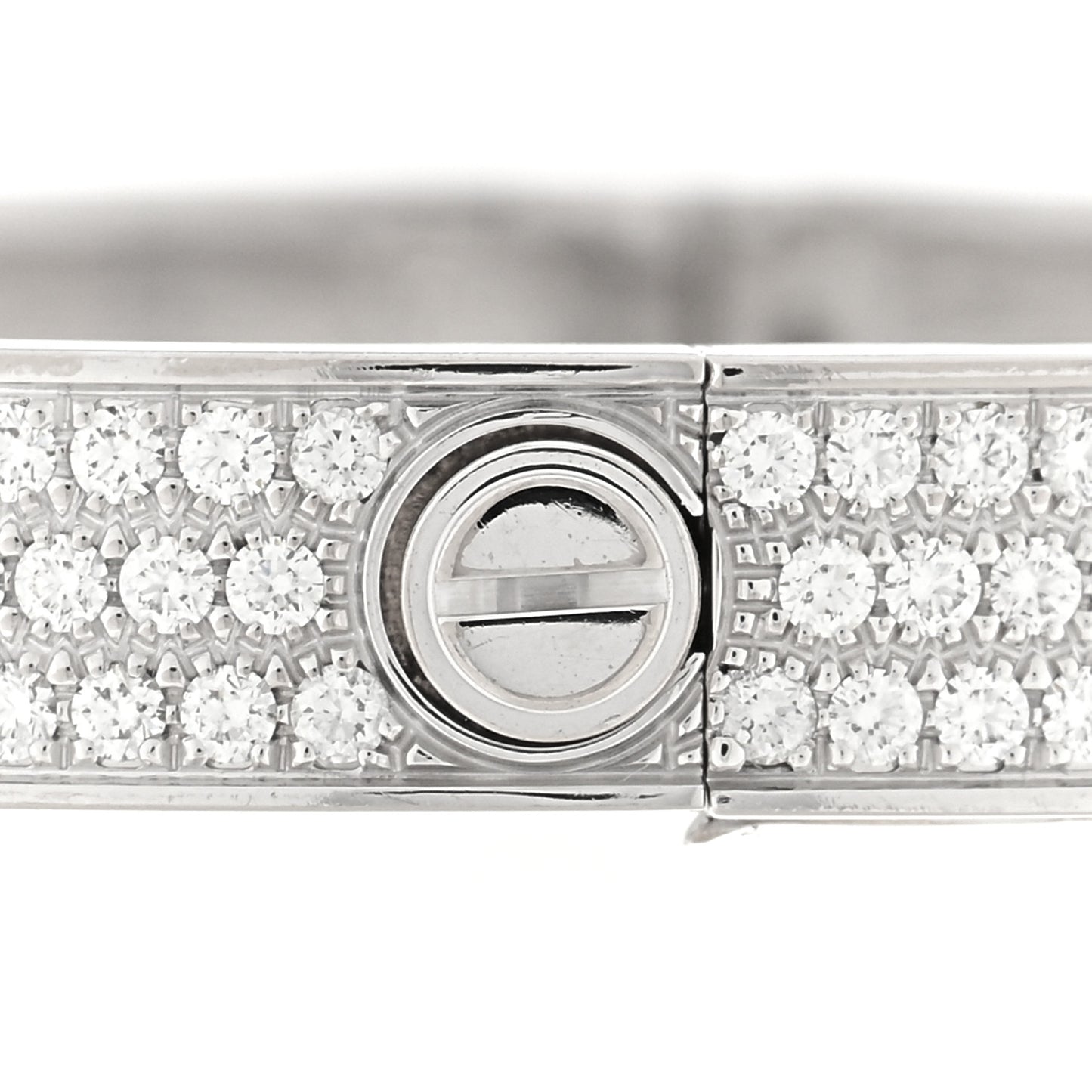 18K White Gold Diamond LOVE Paved Bracelet 18