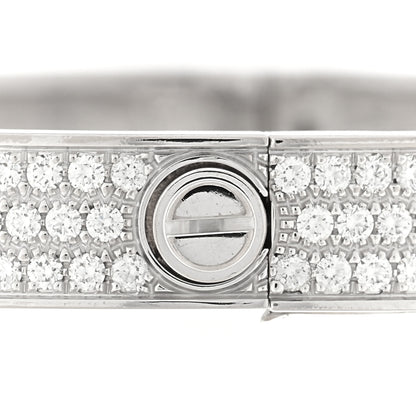 Cartier 18K White Gold Diamond LOVE Paved Bracelet 18 5 of 7