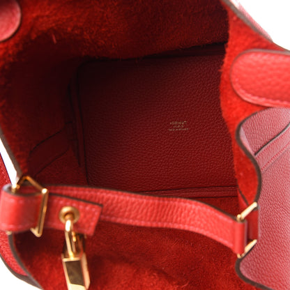 Hermes Taurillon Clemence Picotin Lock 18 PM Rouge Casaque 4 of 8