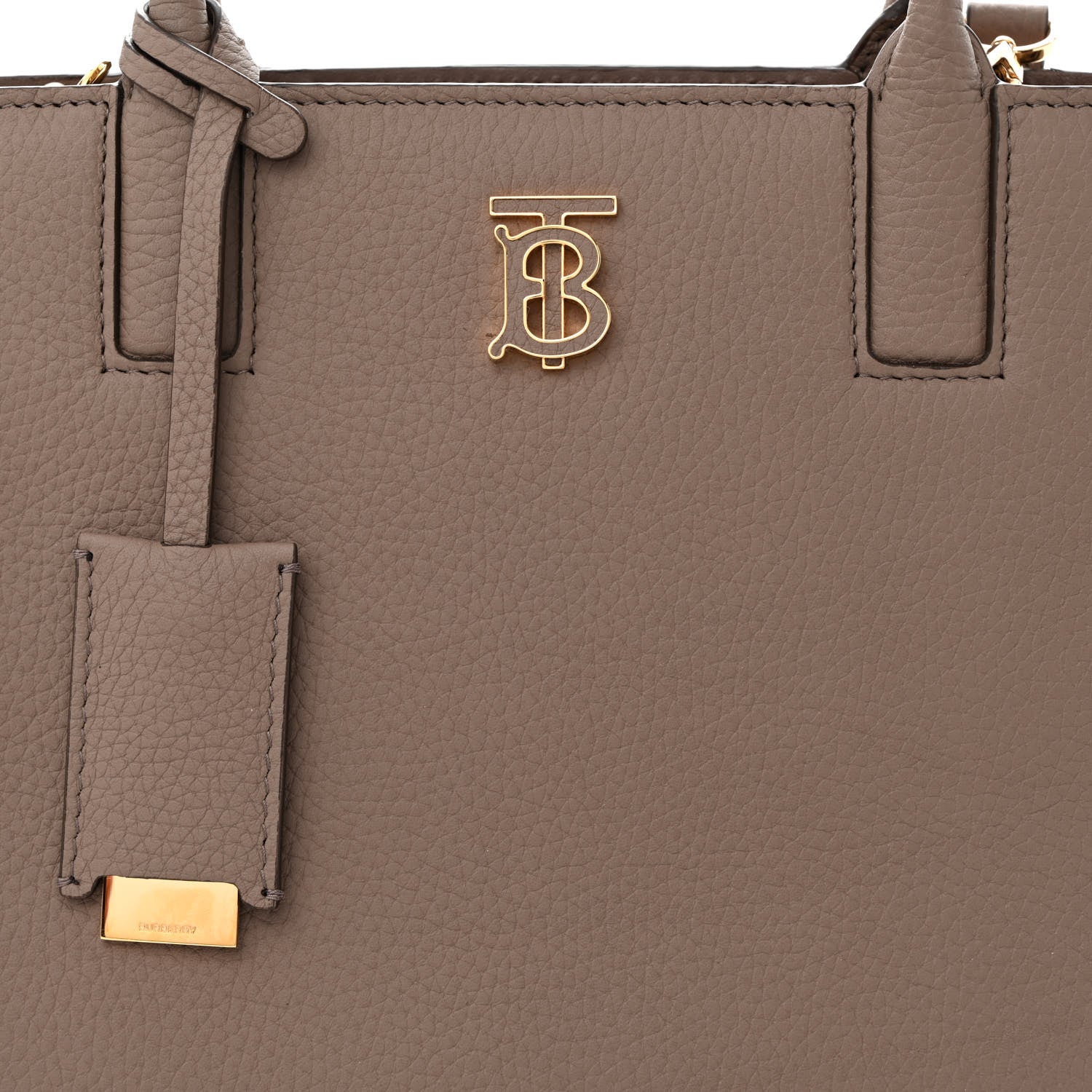 Burberry Grained Calfskin Small Frances Tote Light Saddle Brown 8 of 10
