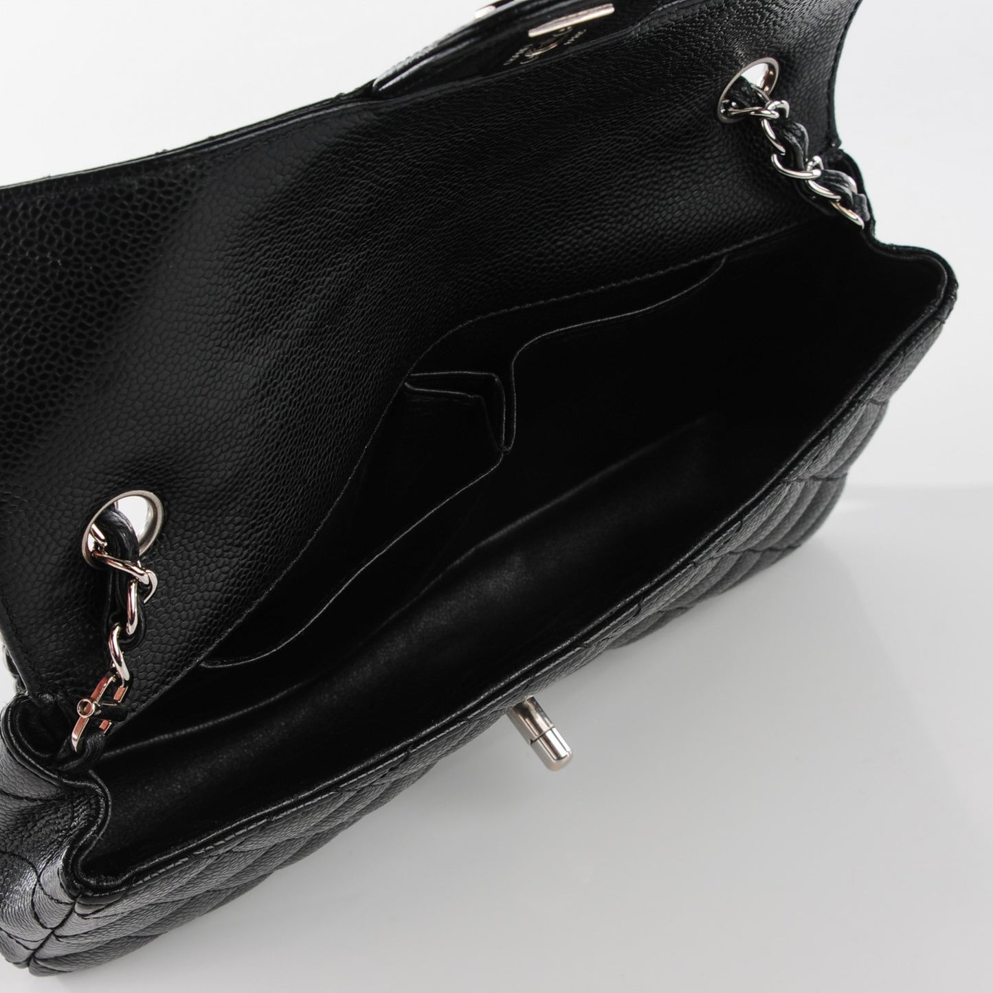Caviar Quilted East West Flap Black