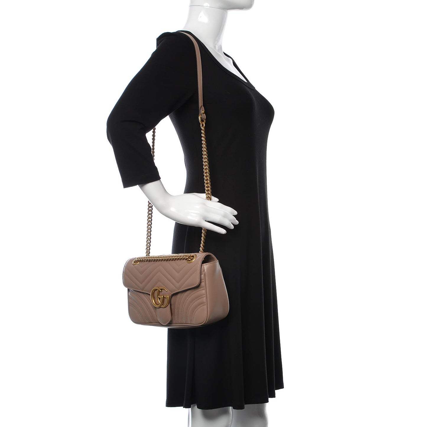 Calfskin Matelasse Small GG Marmont Shoulder Bag Porcelain Rose