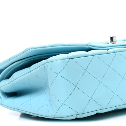 Chanel Lambskin Quilted Medium Double Flap Light Blue 9 of 10