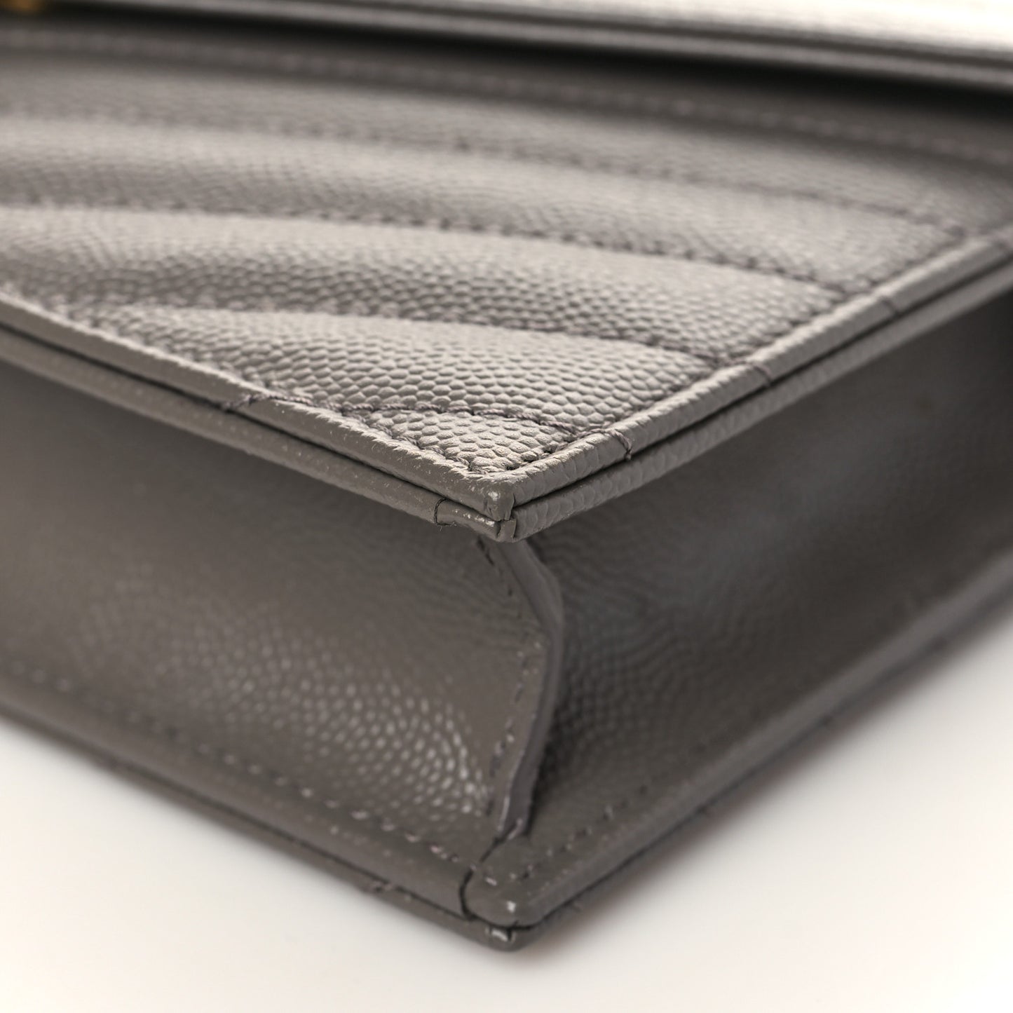 Grain De Poudre Matelasse Chevron Monogram Envelope Chain Wallet Earth