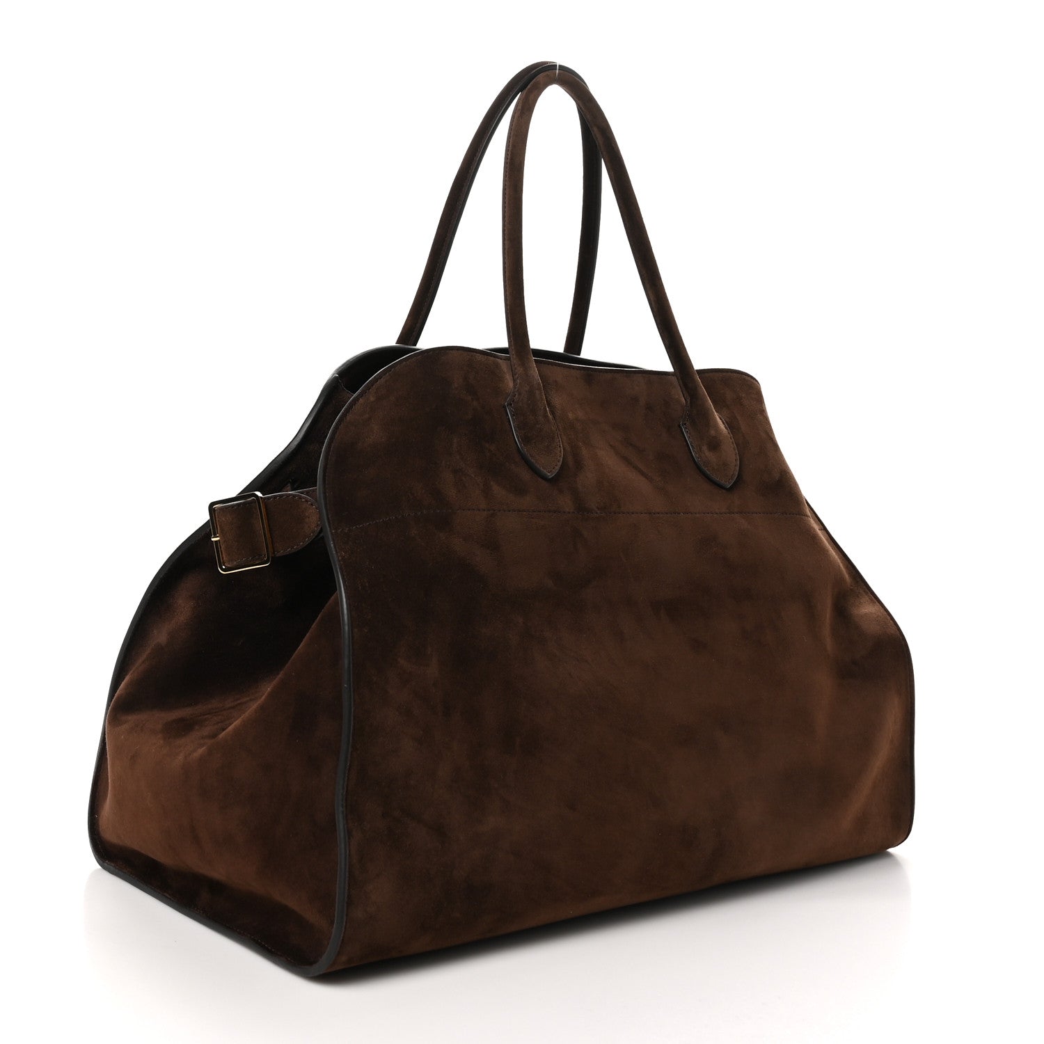 The Row Suede Calfskin Soft Margaux 17 Mocha 3 of 9