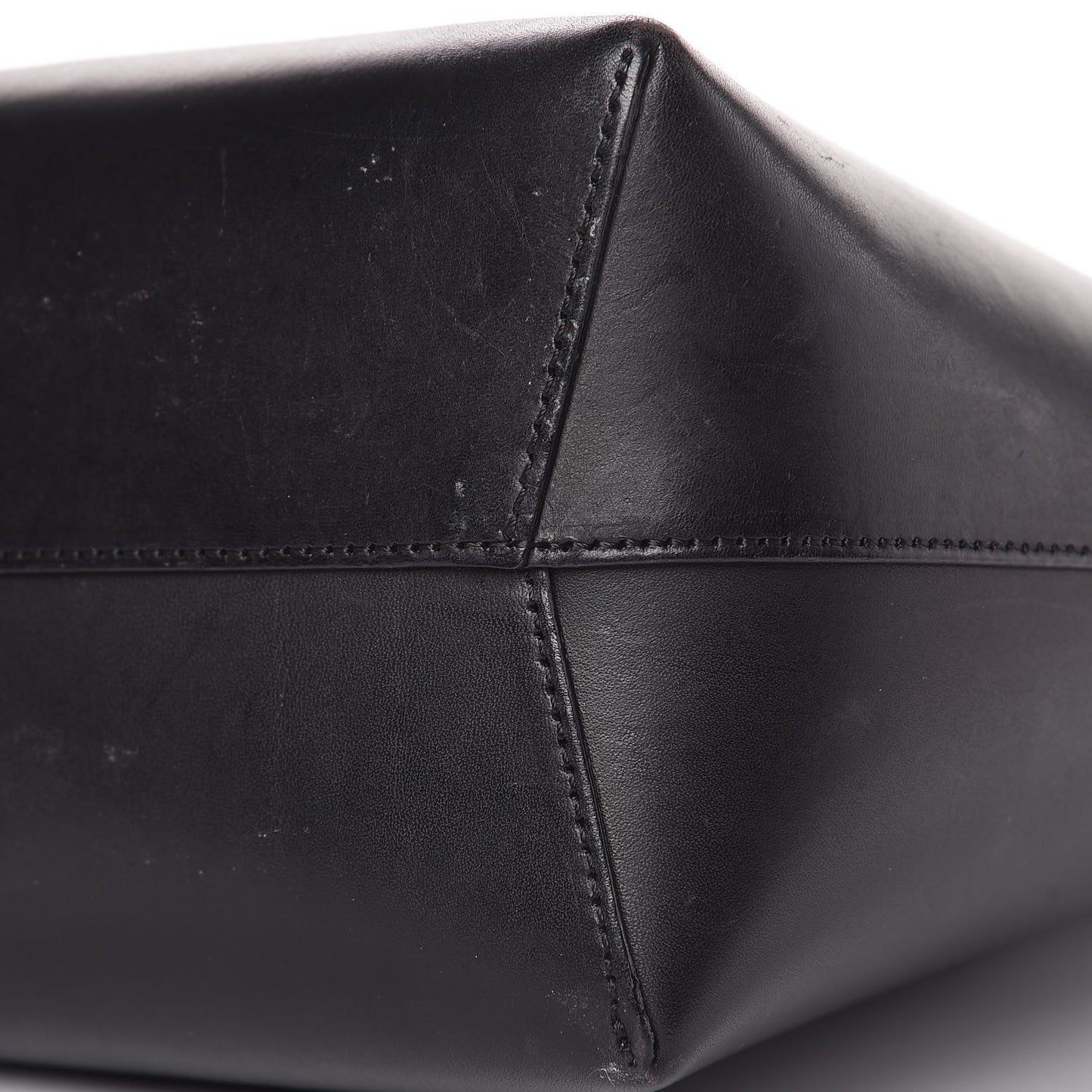 Calfskin Mini Bucket Bag Black Argento