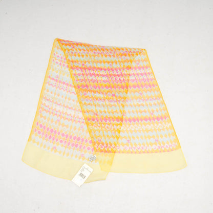 Chanel Silk Chiffon CC Scarf Yellow Pink 3 of 5