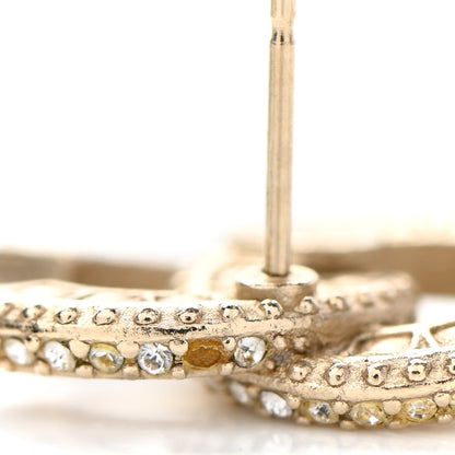 Chanel Crystal Timeless CC Earrings Light Gold 4 of 6