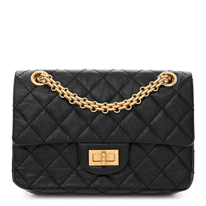 Chanel Aged Calfskin Quilted 2.55 Reissue Mini Flap Black 1 of 11