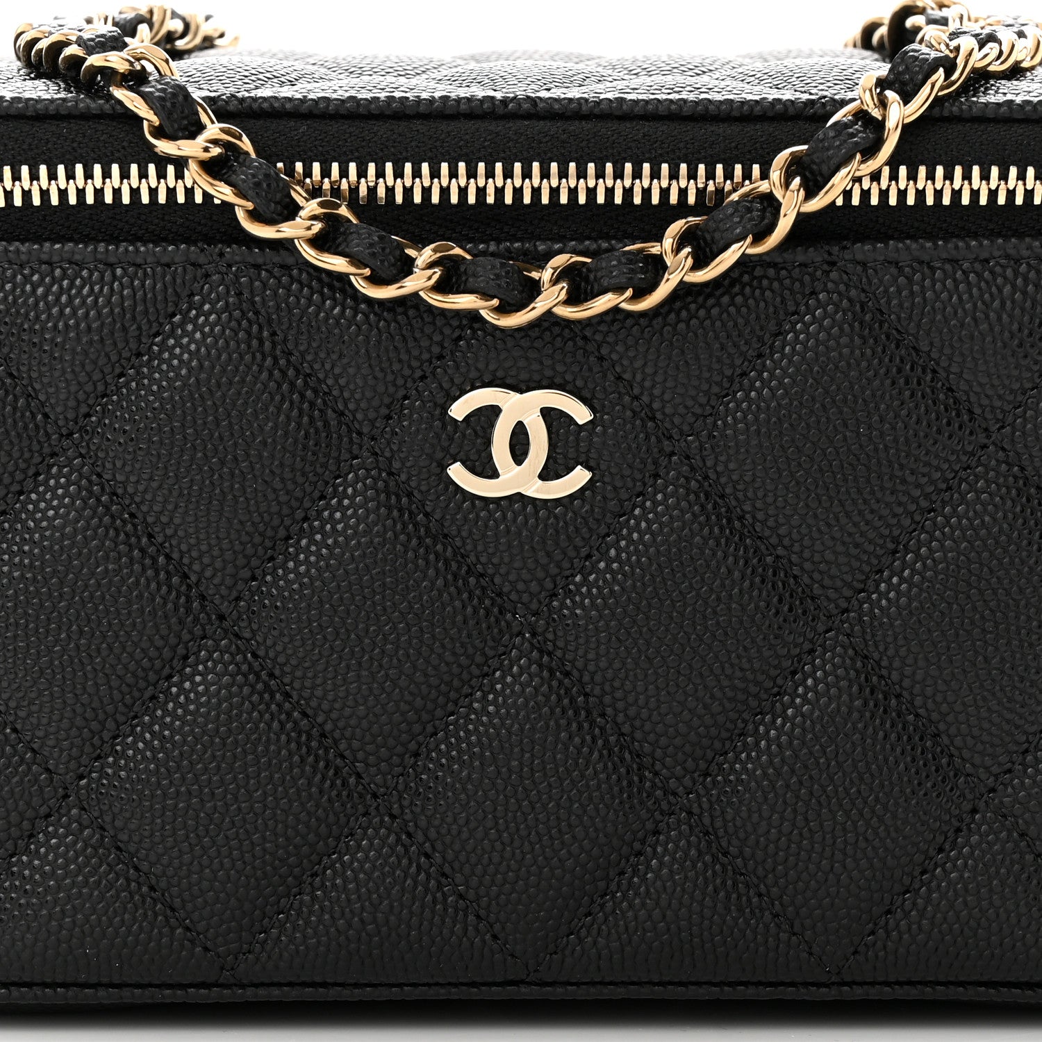 Chanel Caviar Quilted Small Vanity Case With Chain Black 8 of 11