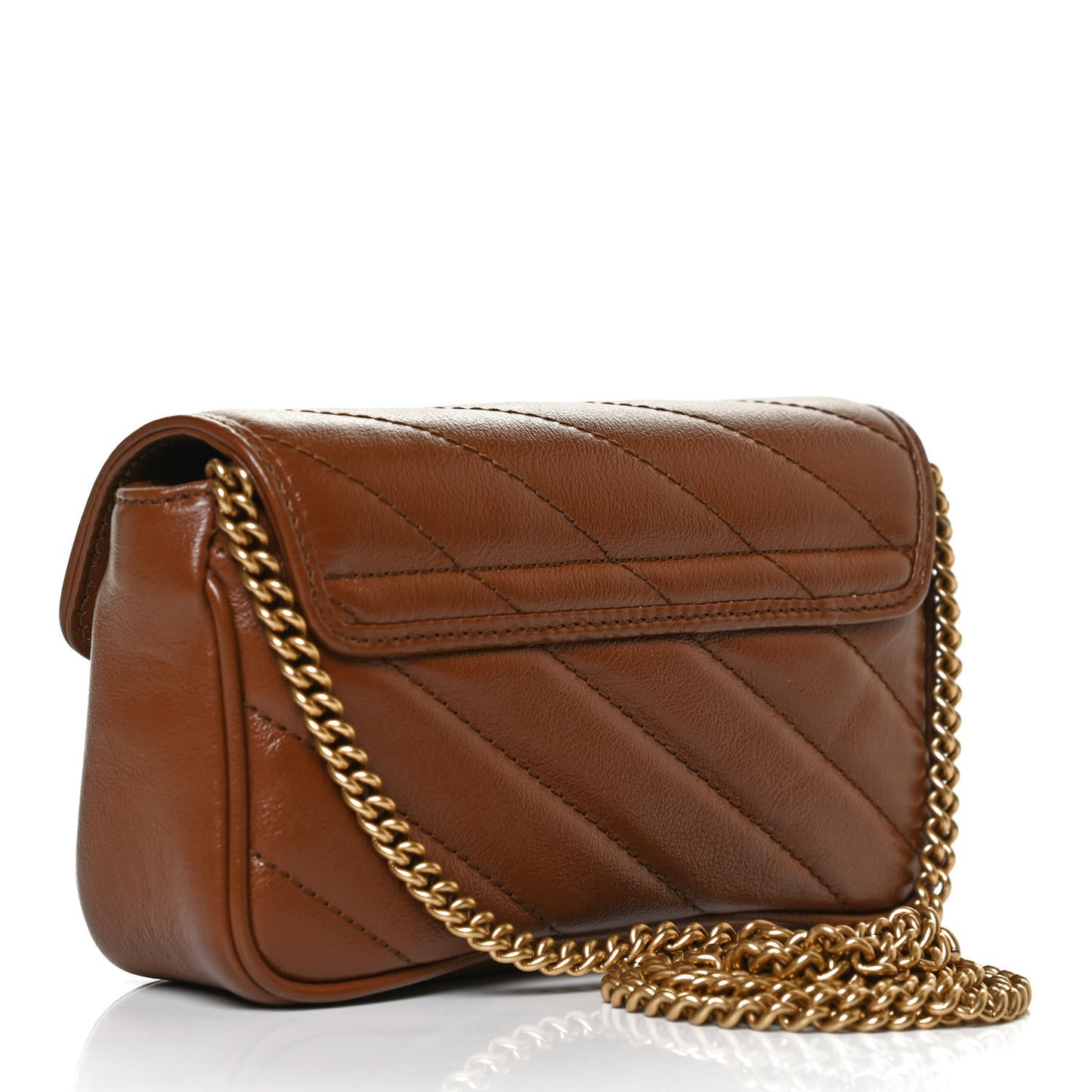 Azalea Calfskin Matelasse Diagonal Super Mini GG Marmont Shoulder Bag Cuir