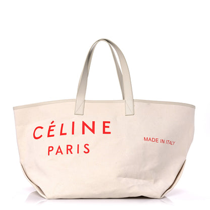 Celine Textile Medium Made In Tote Natural Red 3 of 14