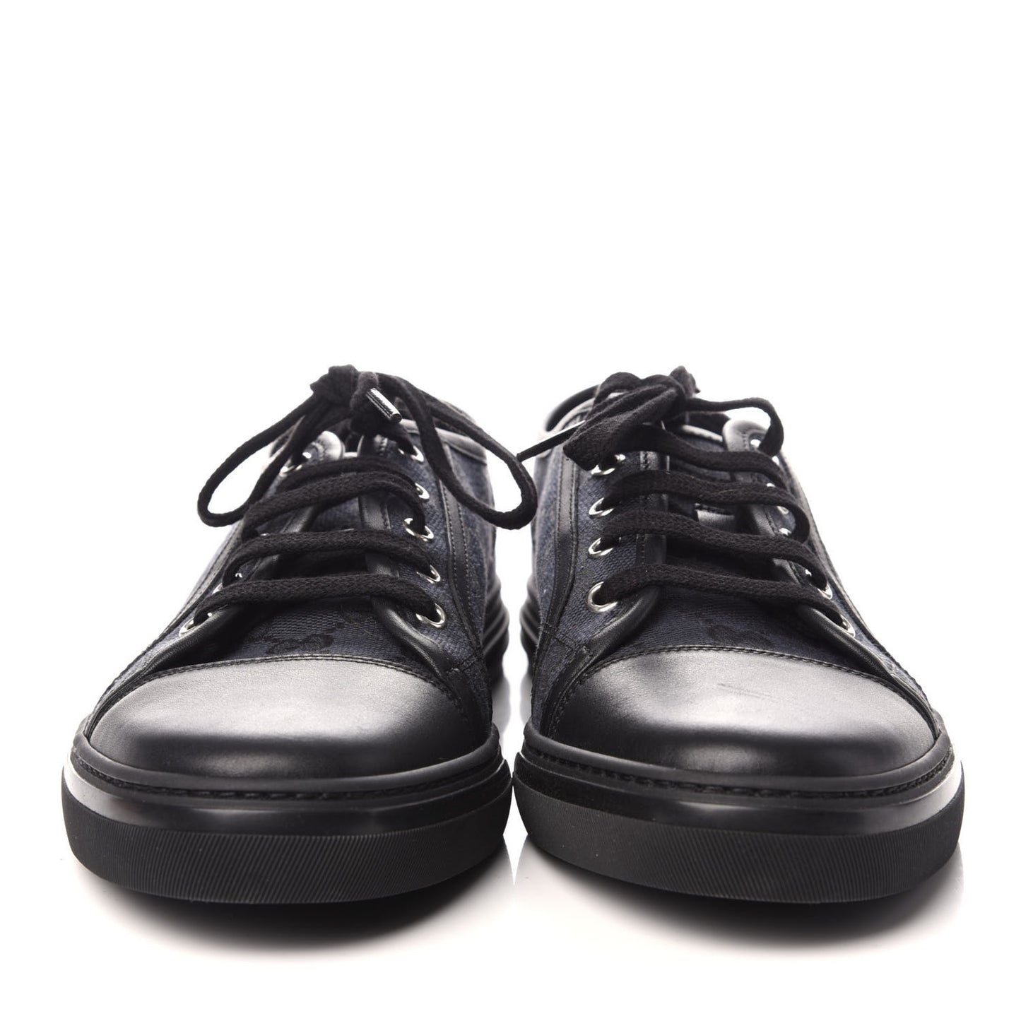 GG Monogram Calfskin Womens Low Top Sneakers 41 Piombo Black