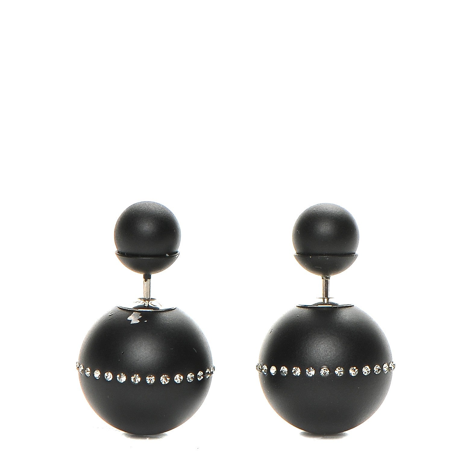Christian Dior Crystal Mise En Dior Tribal Earrings Black 1 of 6