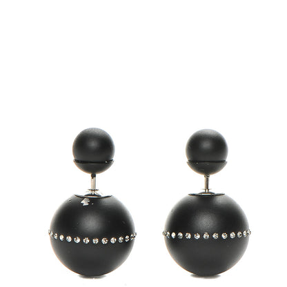 Christian Dior Crystal Mise En Dior Tribal Earrings Black 1 of 6