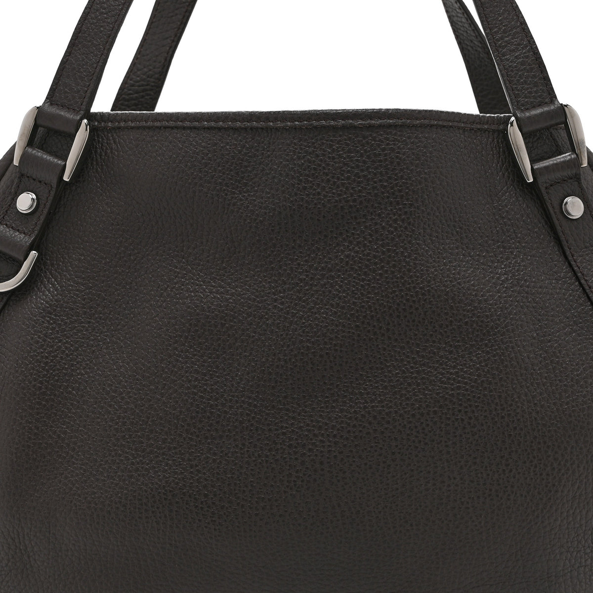 Calfskin Medium Abbey Shoulder Bag Dark Brown