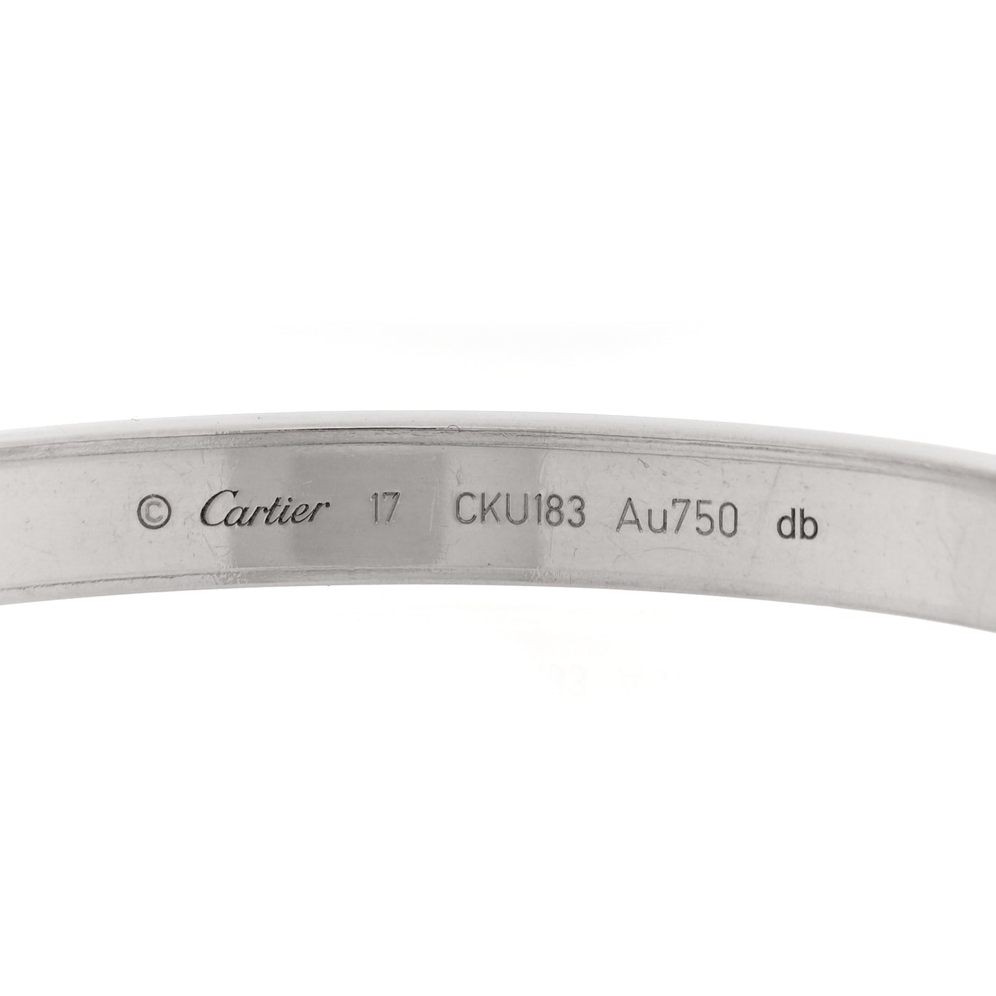 18K White Gold LOVE Bracelet 17