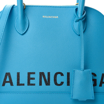 Balenciaga Signature Grained Calfskin Logo S Ville Top Handle Bag Bleu Turquoise 10 of 10