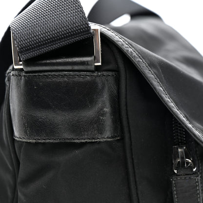 Prada Nylon Vela Saffiano Single Buckle Messenger Shoulder Bag Black 16 of 17