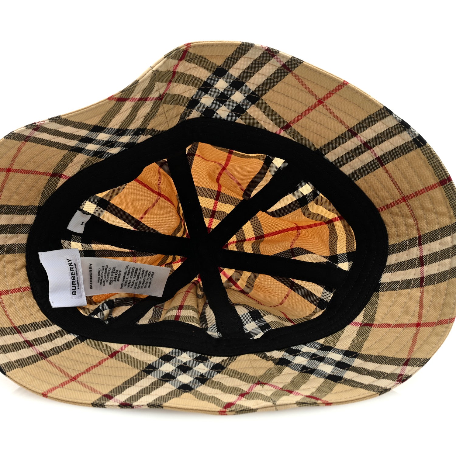 Burberry Nylon Vintage Check Bucket Hat M Archive Beige 6 of 7