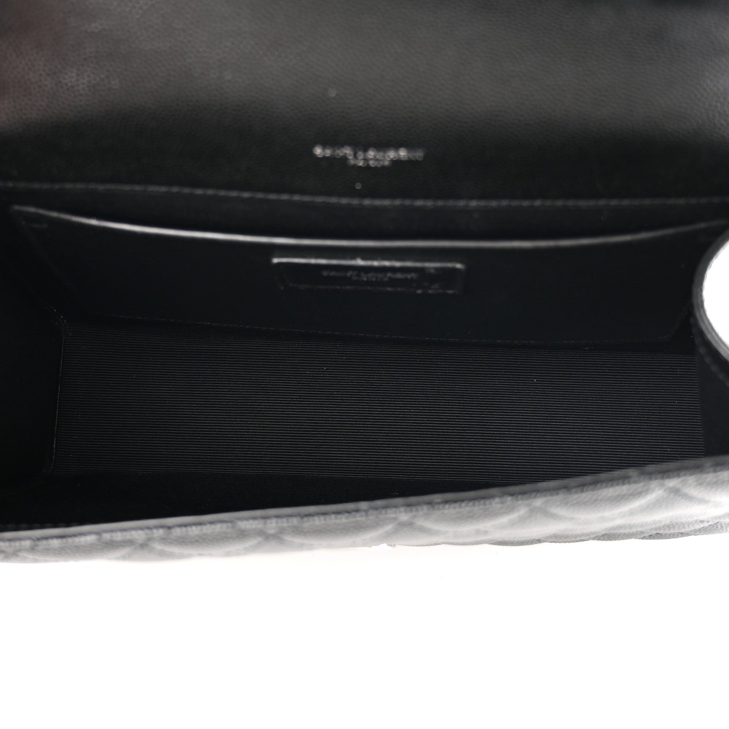 Saint Laurent Grain De Poudre Textured Mixed Matelasse Triquilt Medium Monogram Satchel Black 5 of 9
