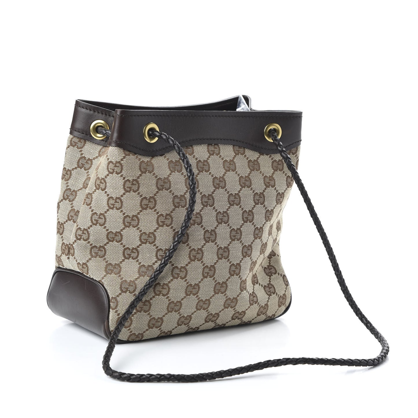 Monogram Woven Handle Tote Brown