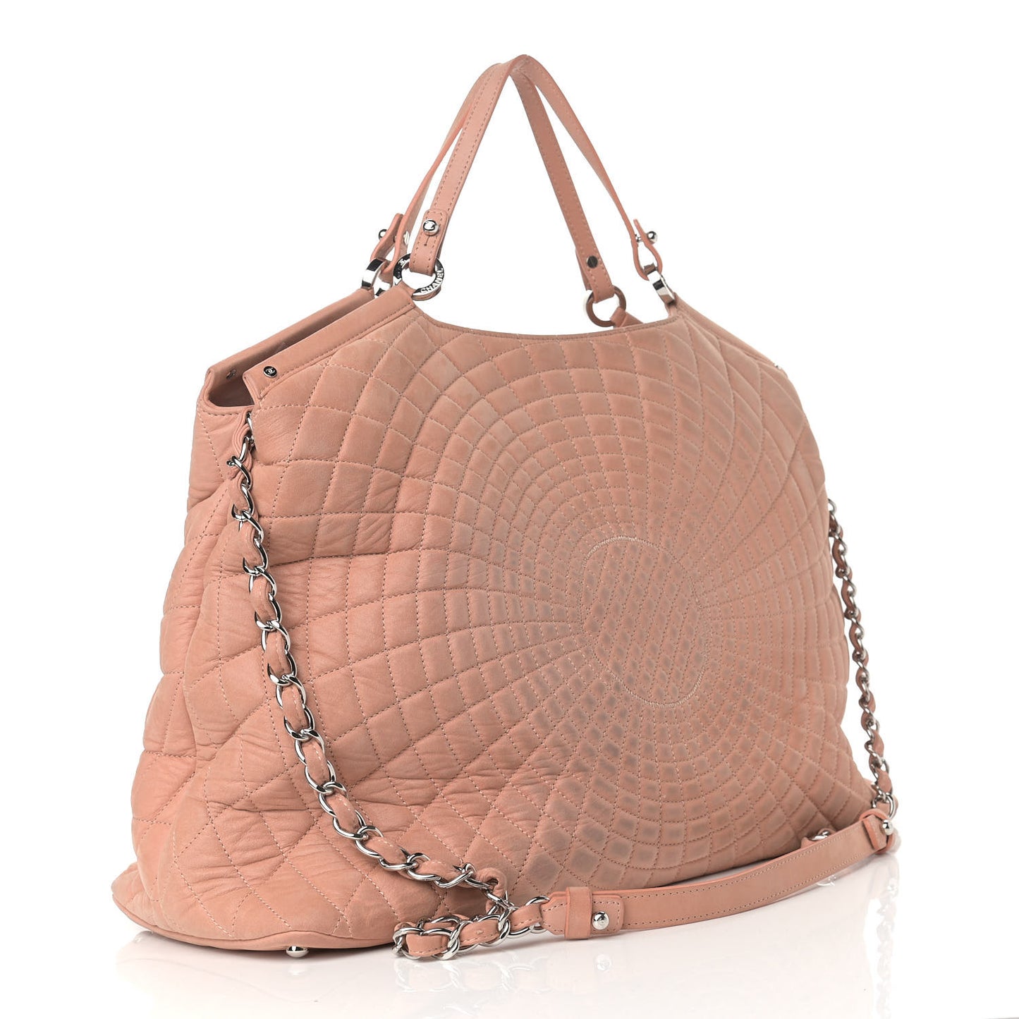 Iridescent Calfskin Large Sea Hit Tote Pink