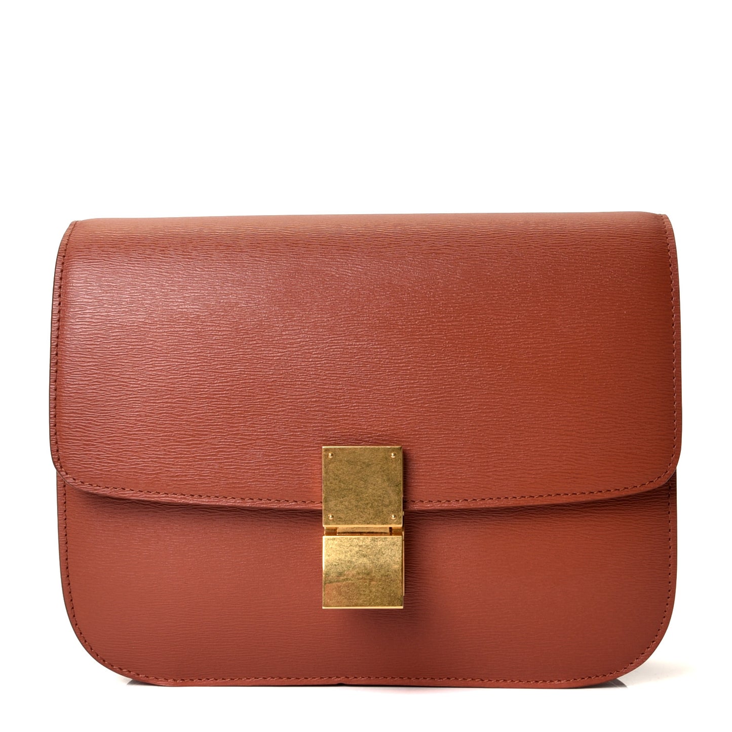 Liege Medium Classic Box Flap Bag Terracotta