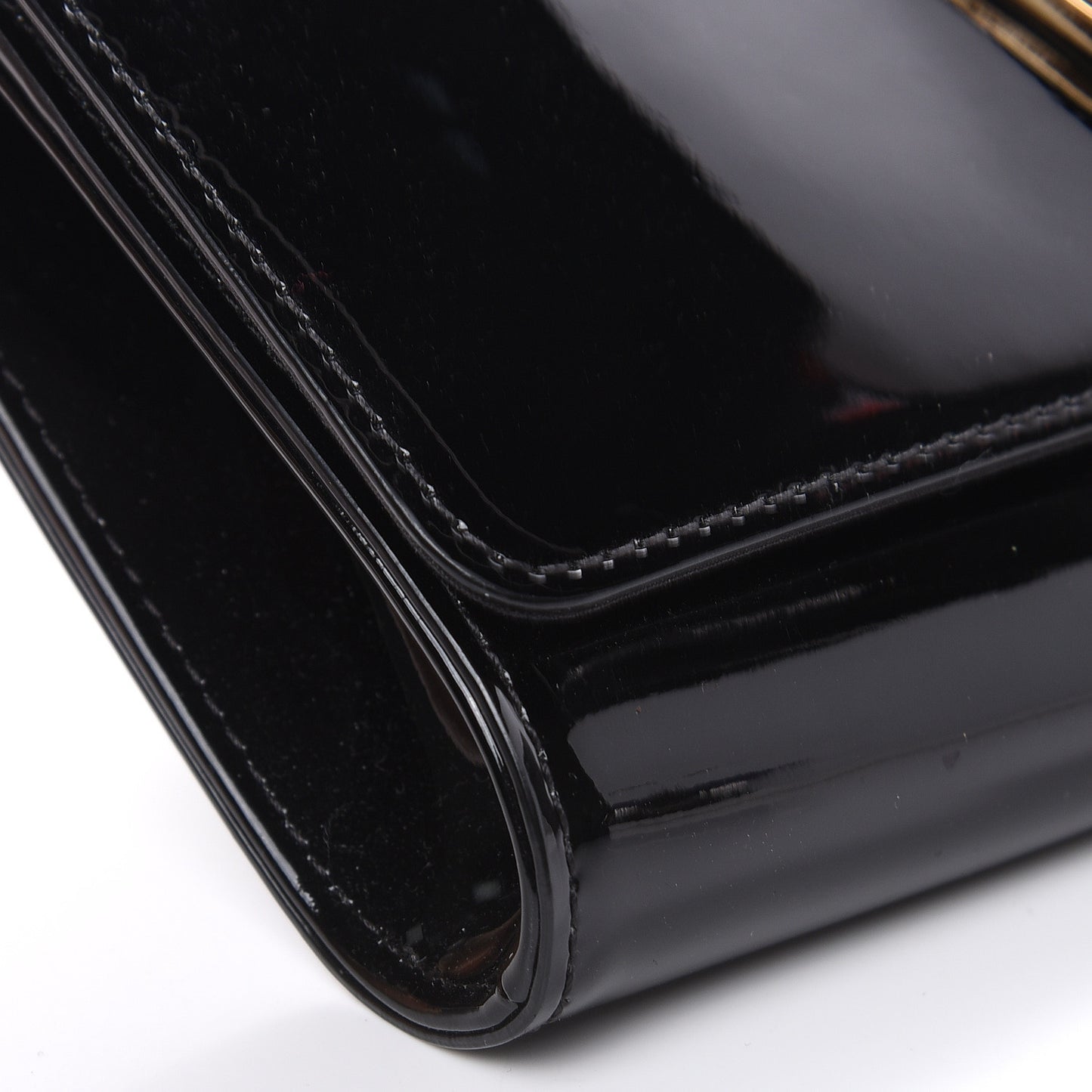 Patent Louise Clutch Black