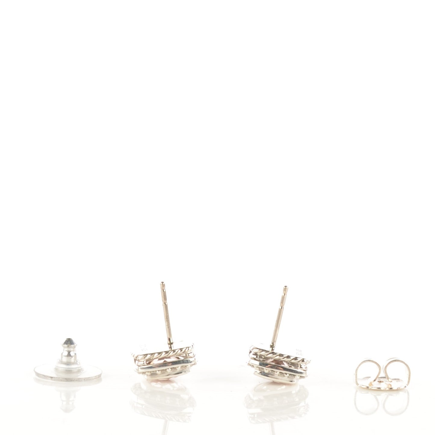 Sterling Silver Diamond Morganite 7mm Petite Albion Earrings