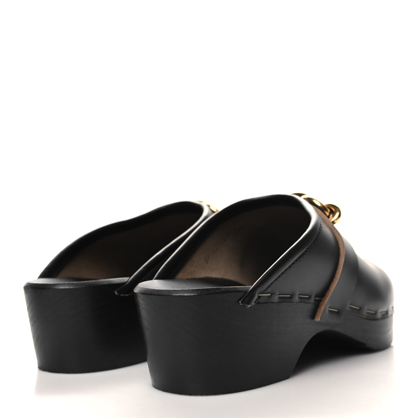 Smooth Calfskin Le Maillon Clogs 38.5 Black