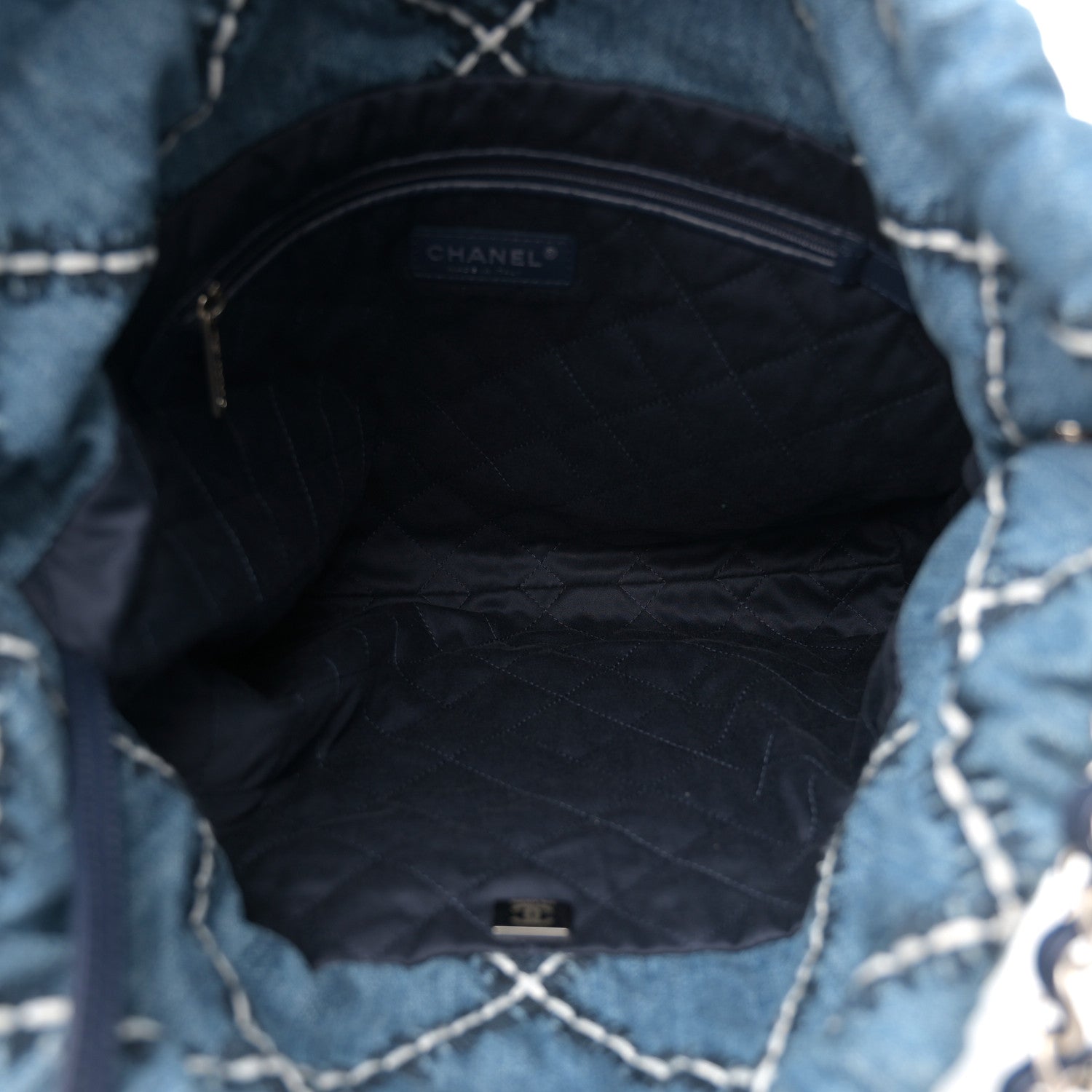 Chanel Denim Quilted Stitched Small Chanel 22 Blue 6 of 11