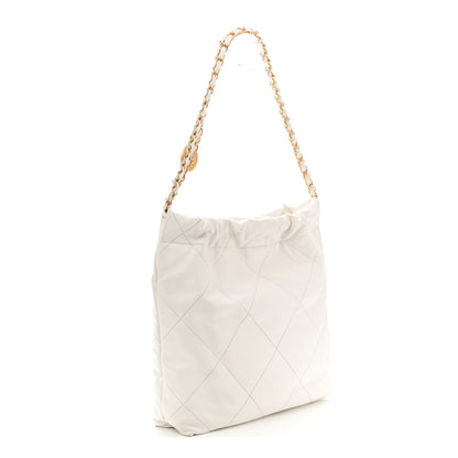 Chanel Shiny Calfskin Quilted Small Chanel 22 White 3 of 11