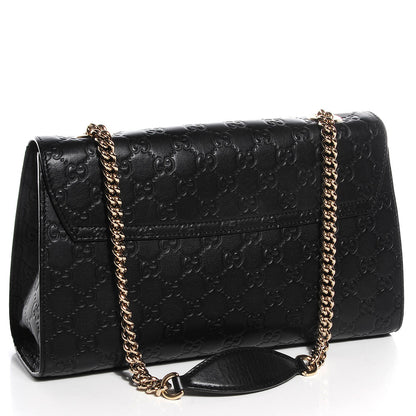 Gucci Guccissima Medium Emily Chain Shoulder Bag Black 3 of 9