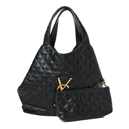 Saint Laurent Lambskin Quilted Maxi Icare Shopping Tote Black 1 of 9