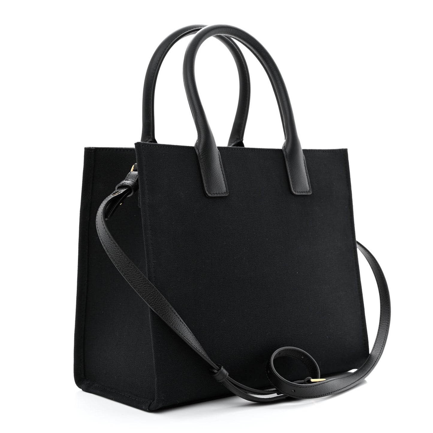 Canvas Calfskin La Medusa Small Tote Black