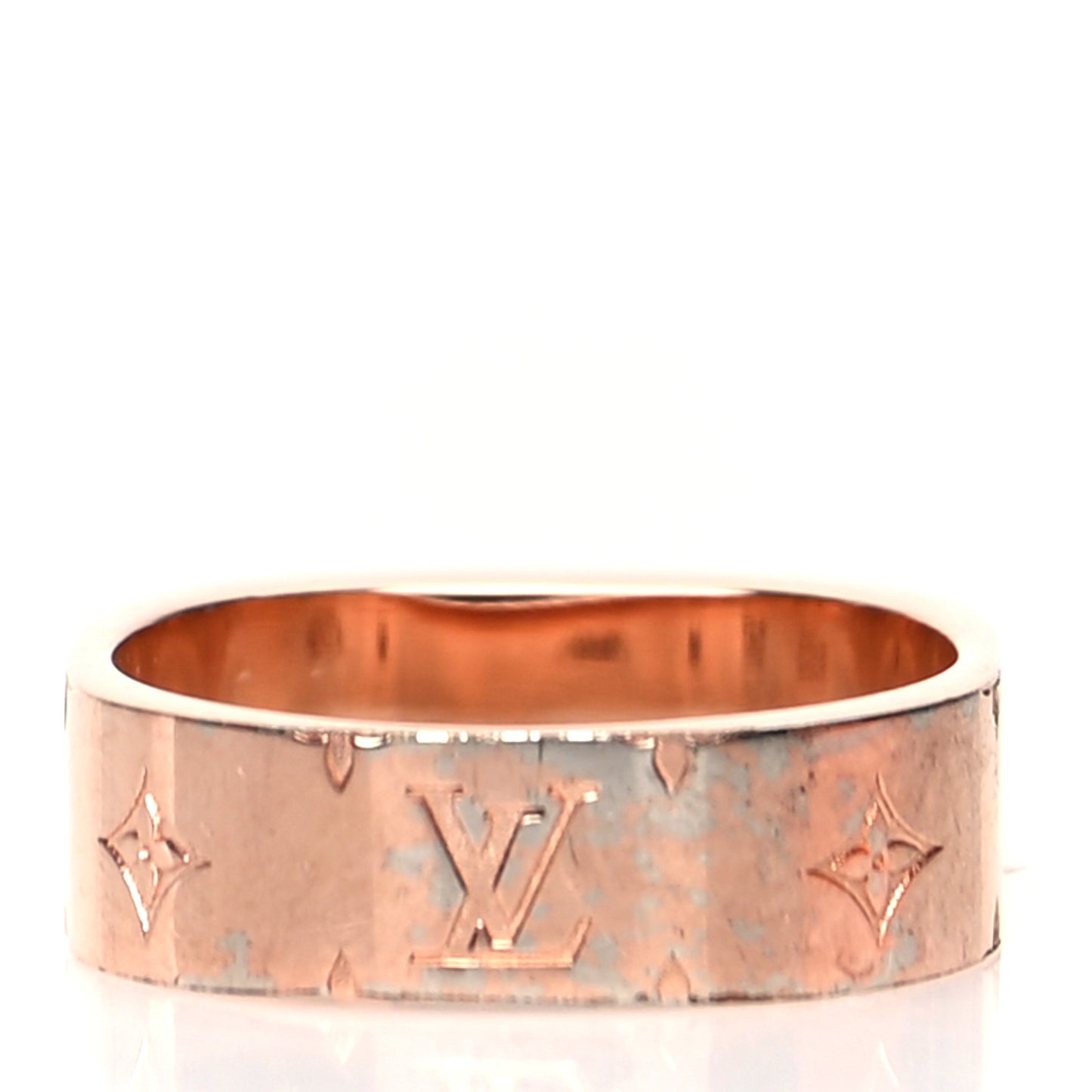 Brass Monogram Engraved Nanogram Ring M Pink Gold