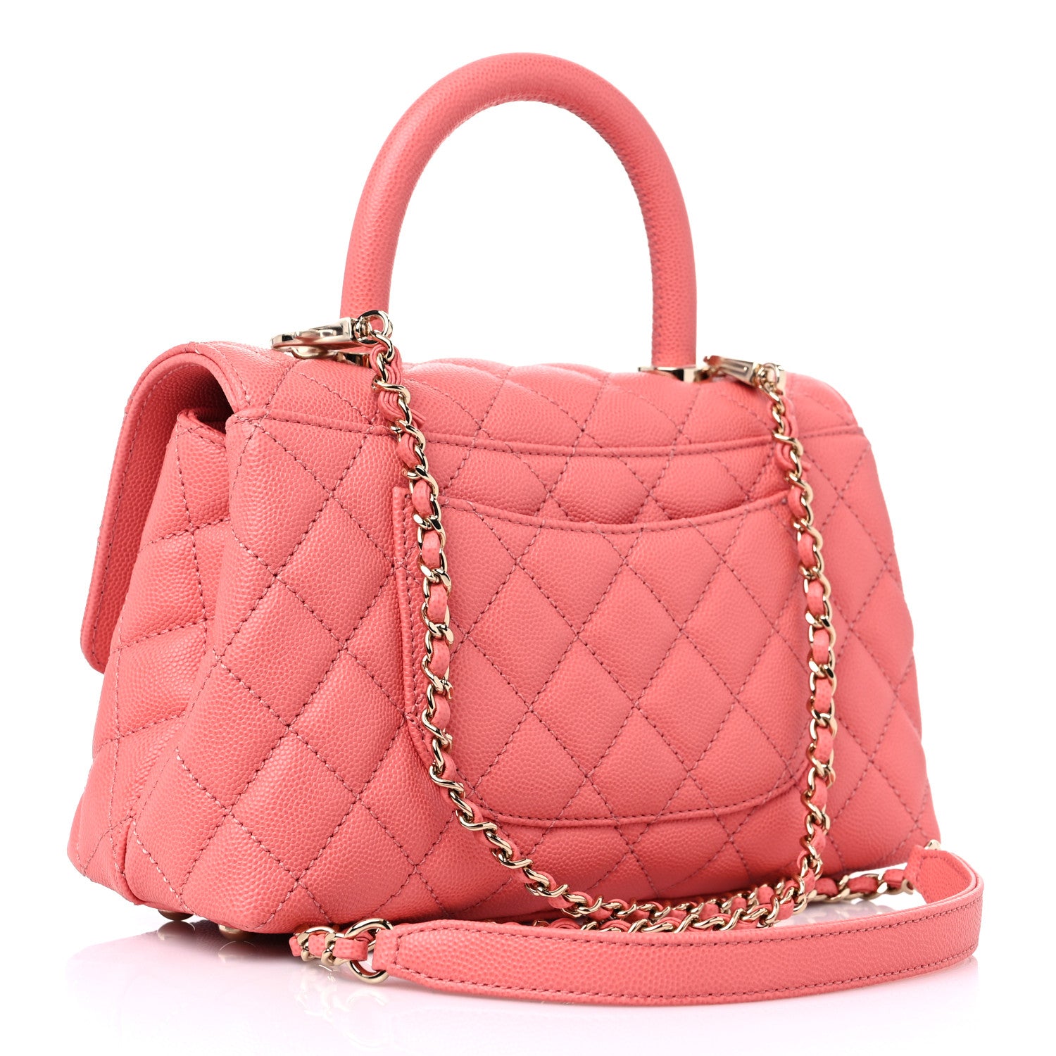 Chanel Caviar Quilted Mini Coco Handle Flap Pink 2 of 9