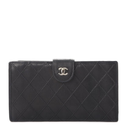 Chanel Lambskin Diamond Stitched French Wallet Black 1 of 13